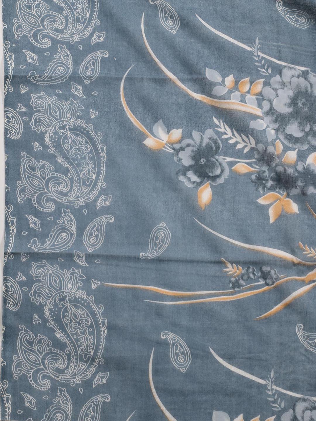 Printed Cotton Blend Unstitched Suit Piece With Dupatta