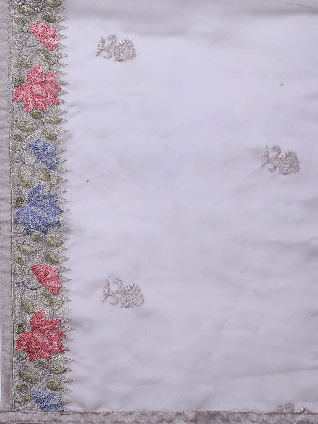 Neck Embroidery Organza Unstitched Suit Piece With Dupatta