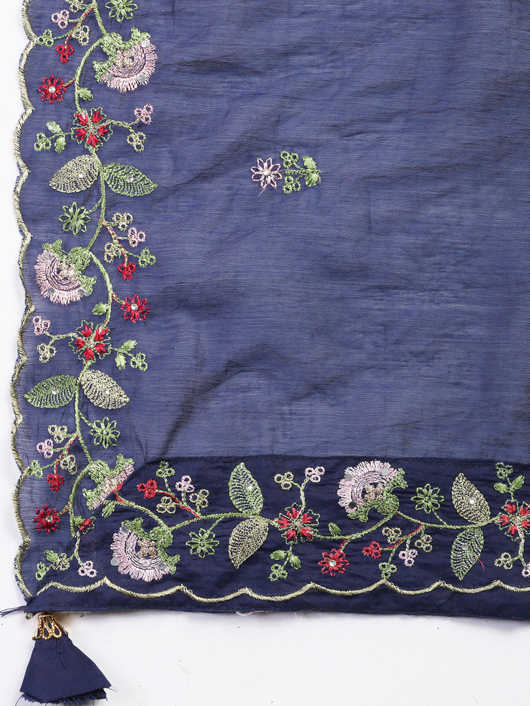 Neck Embroidered Cotton Blend Unstitched Suit With Dupatta
