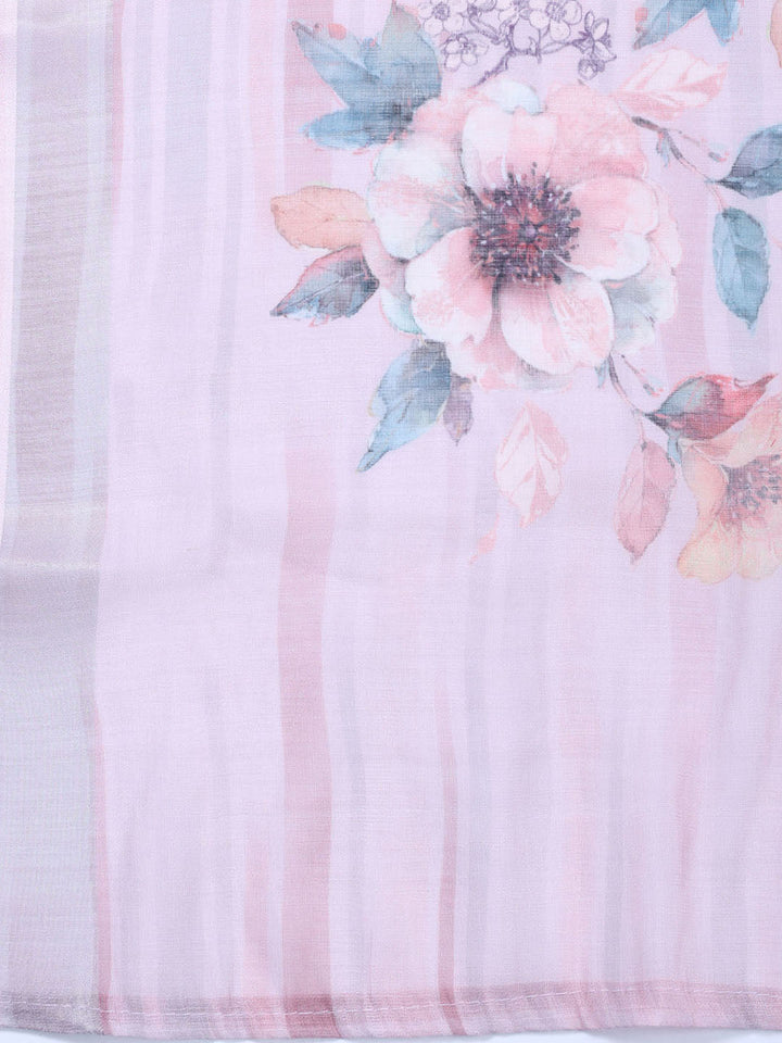 Neck Embroidery Linen Unstitched Suit With Dupatta