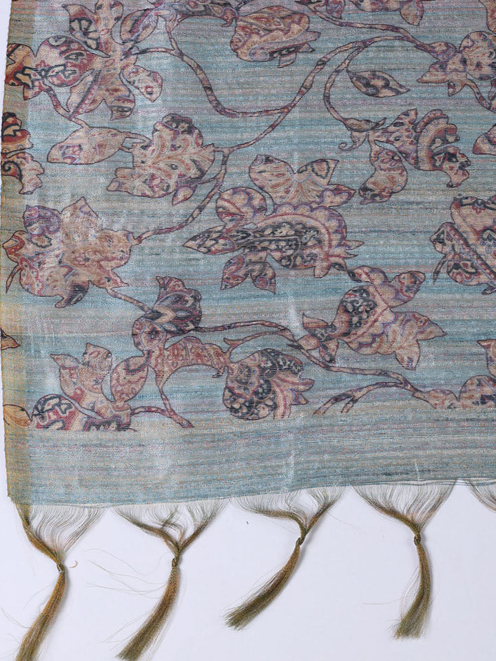Kantha Work Chanderi Unstitched Suit With Dupatta