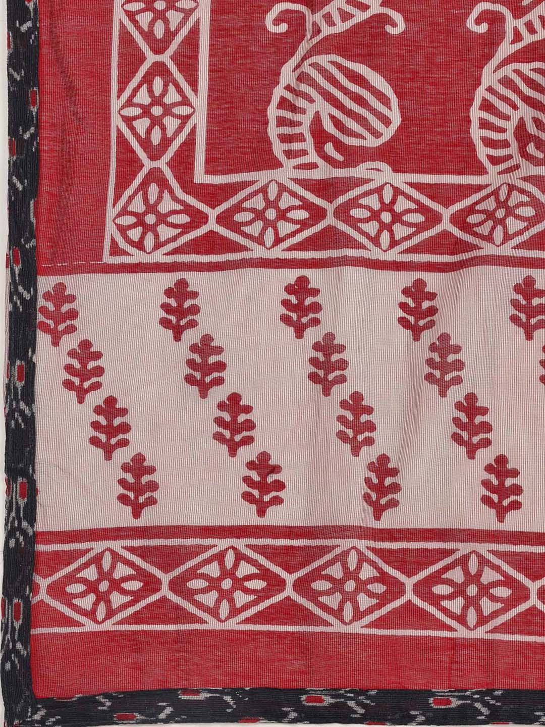 Printed Cotton Blend Unstitched Suit With Dupatta
