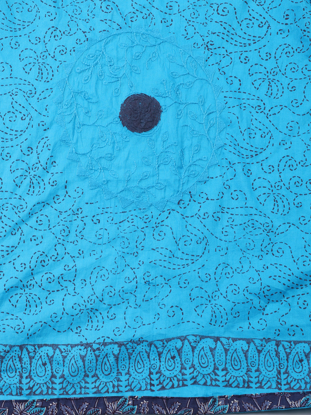Printed Cotton Blend Unstitched Suit With Dupatta