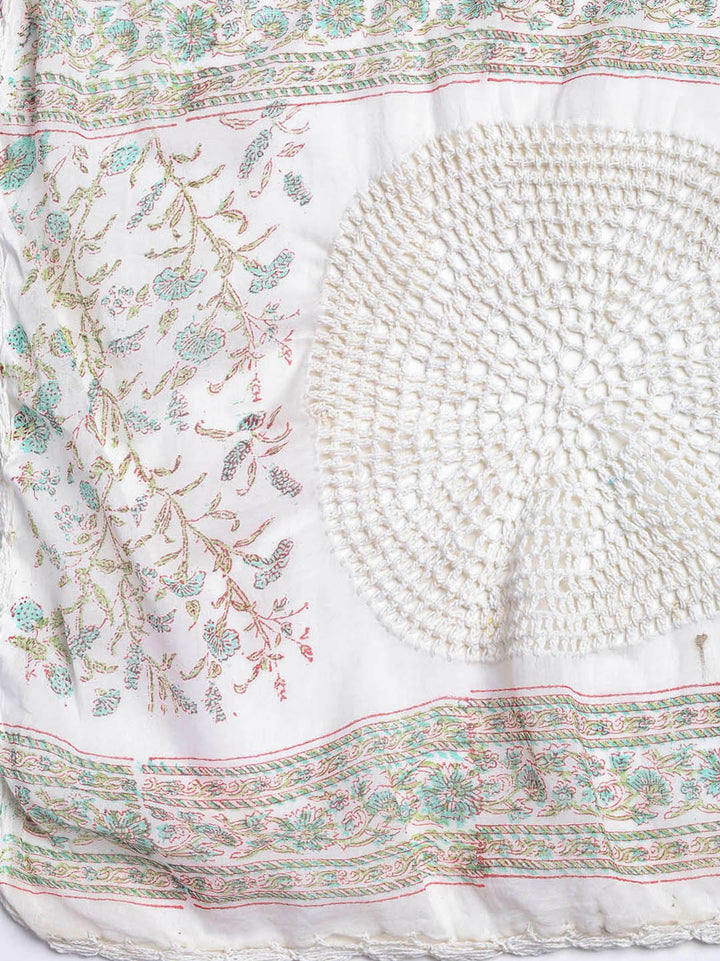 Printed Cotton Blend Unstitched Suit With Dupatta