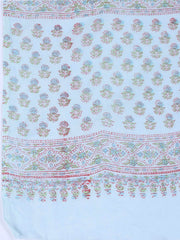 Neck Work Cotton Blend Unstitched Suit With Dupatta
