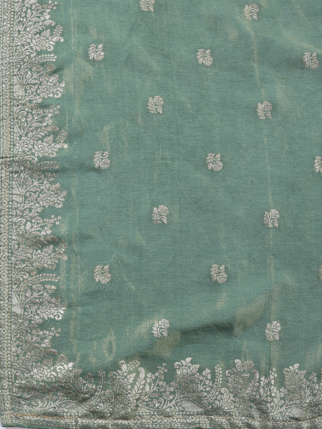 Neck Embroidered Tissue Unstitched Suit With Dupatta