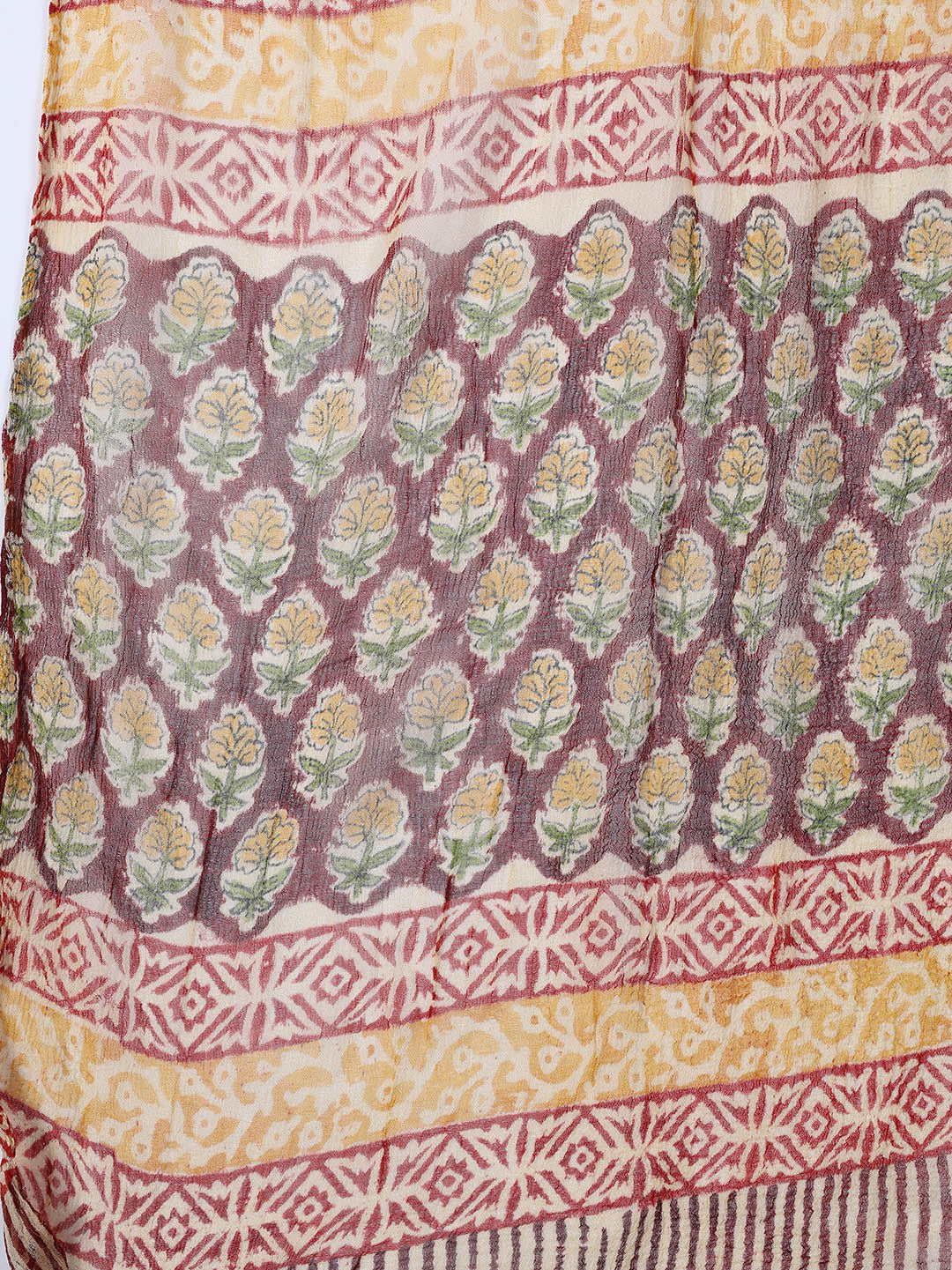 Printed Cotton Blend Unstitched Suit With Dupatta