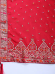 Woven Art Silk Unstitched Suit Piece With Dupatta