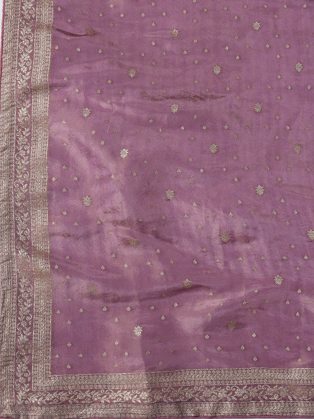 Embroidered Art Silk Unstitched Suit Piece With Dupatta