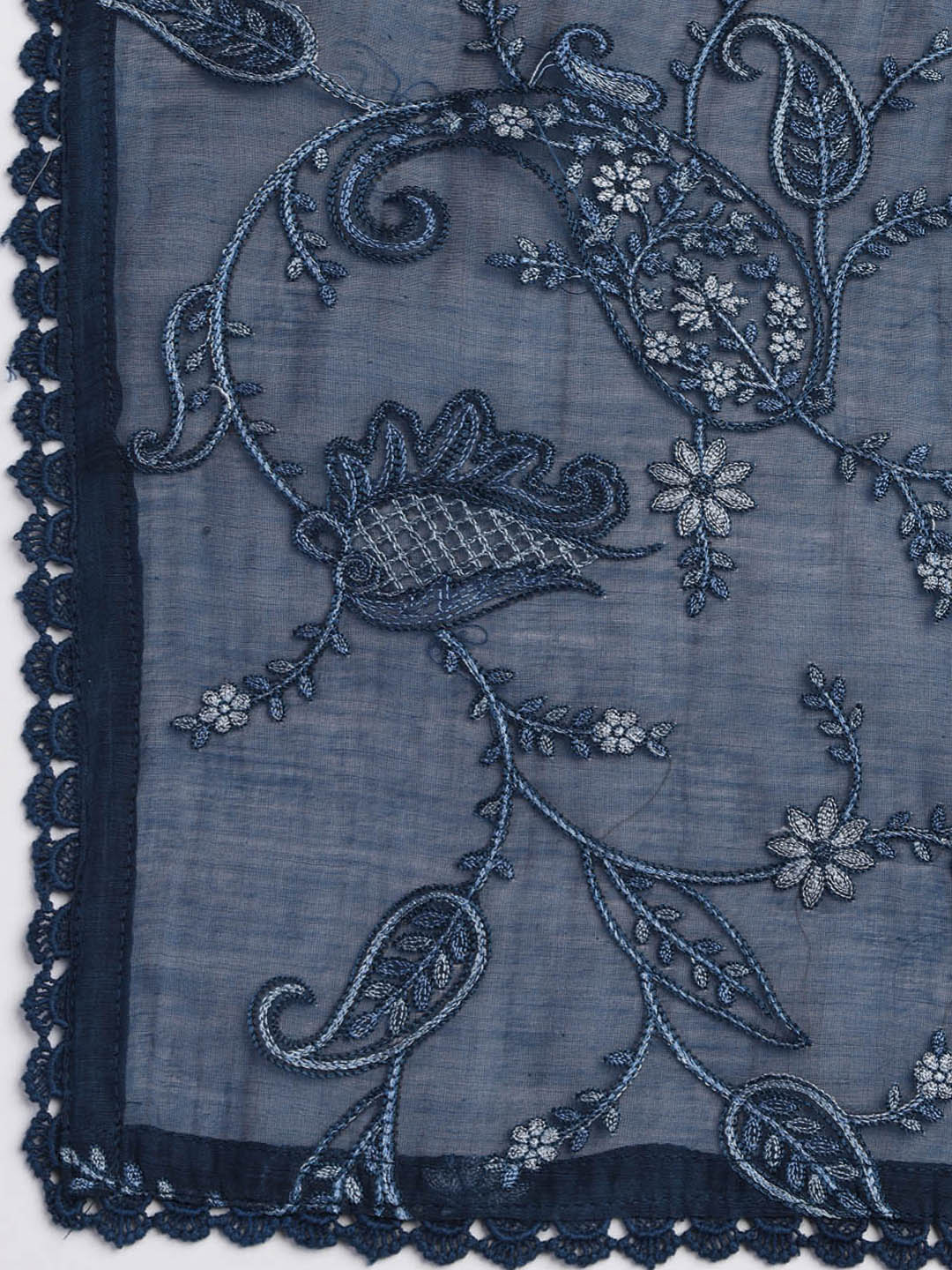 Embroidery Chanderi Unstitched Suit With Dupatta