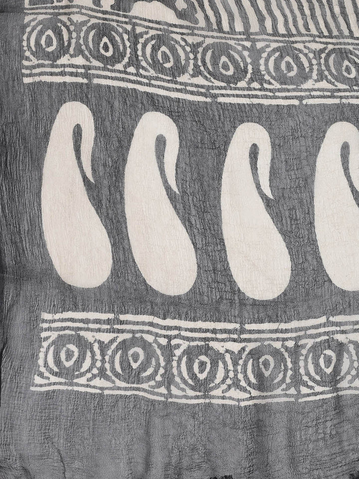 Printed Cotton Blend Unstitched Suit With Dupatta
