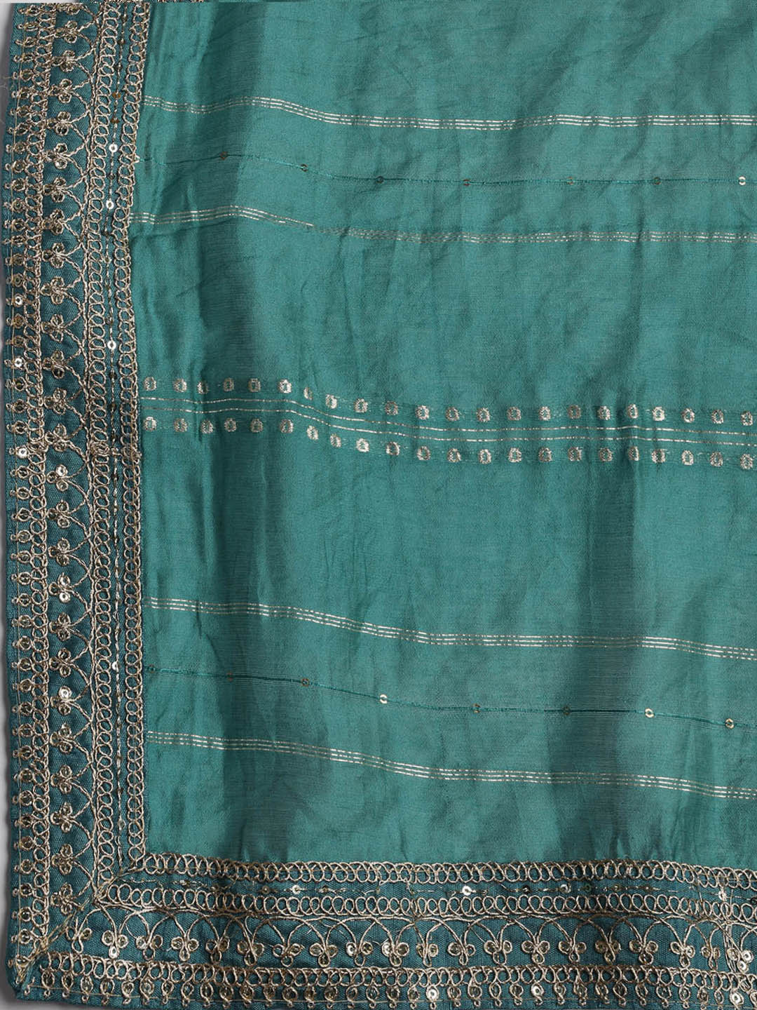 Neck Embroidery Chanderi Unstitched Suit With Dupatta