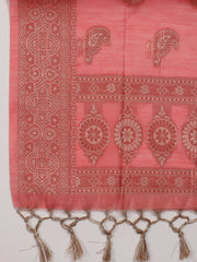 Woven Banarasi Chanderi Unstitched Suit With Dupatta