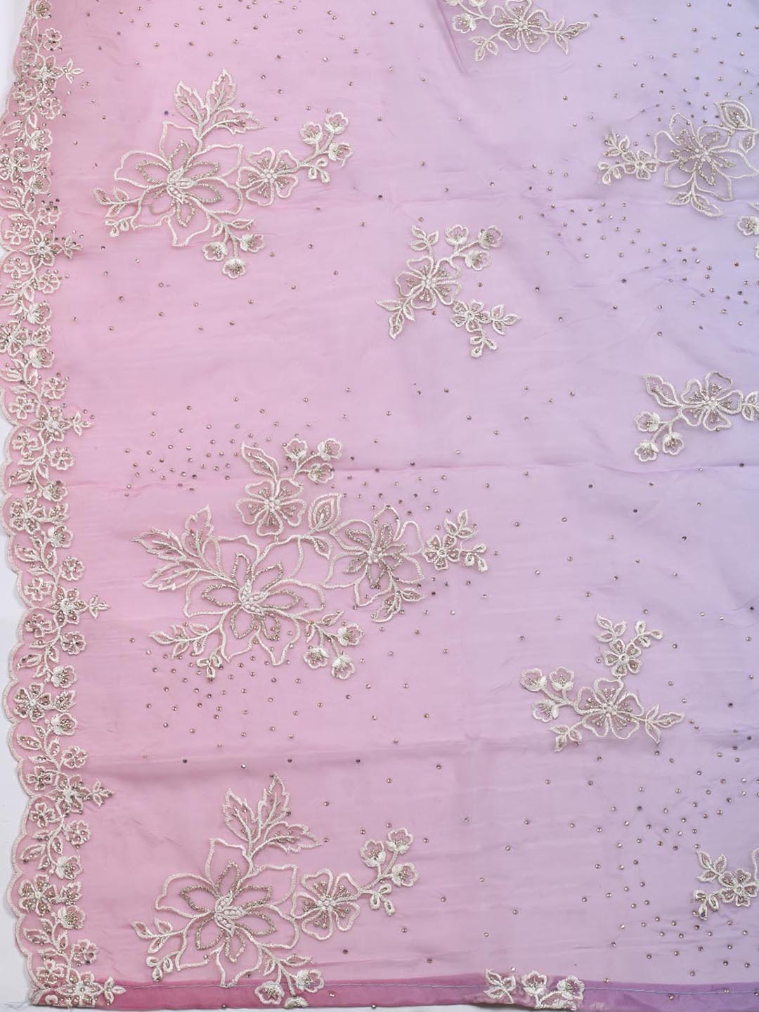 Neck Embroidery Organza Unstitched Suit Piece With Dupatta