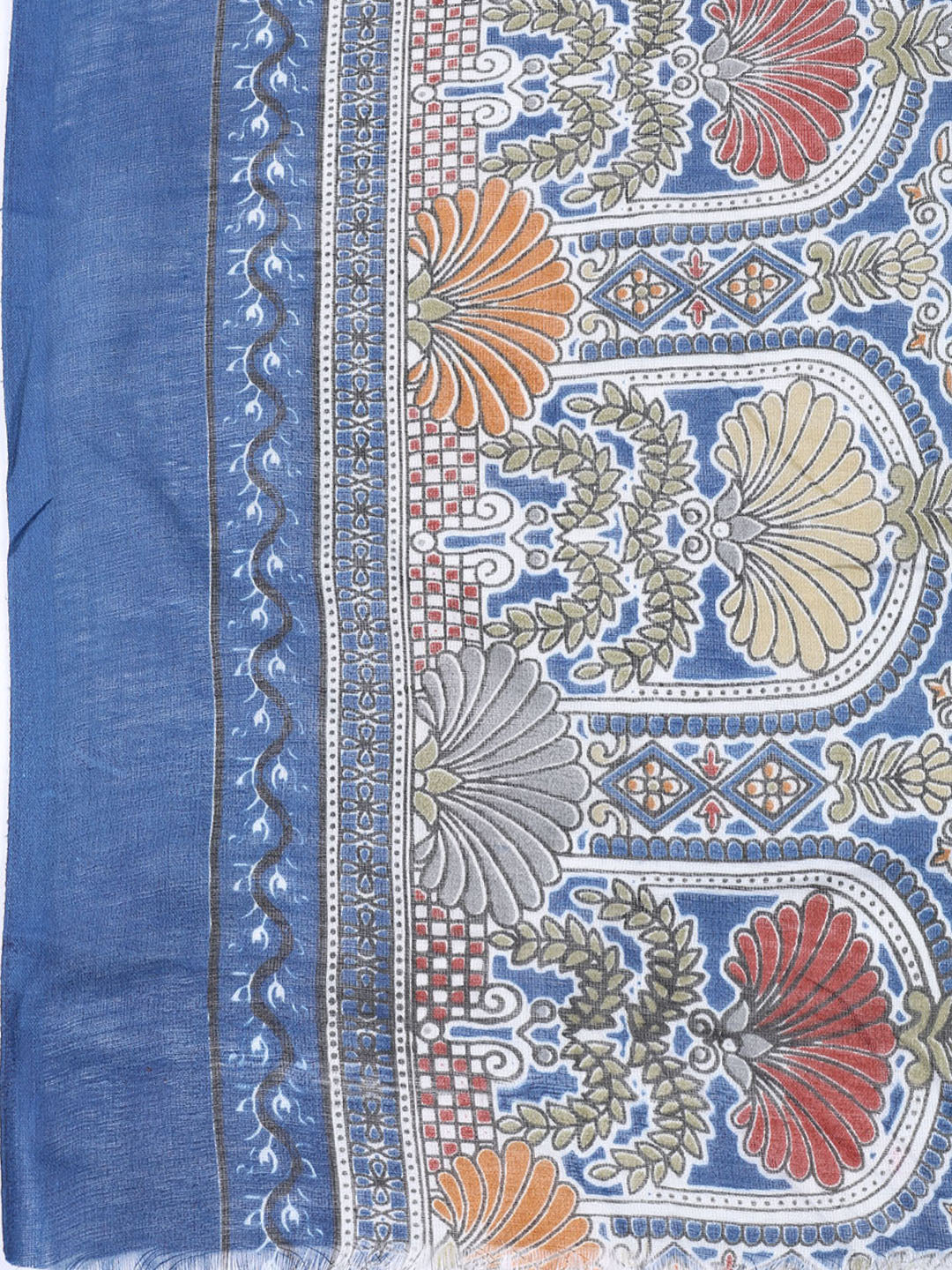 Printed Cotton Blend Unstitched Suit With Dupatta