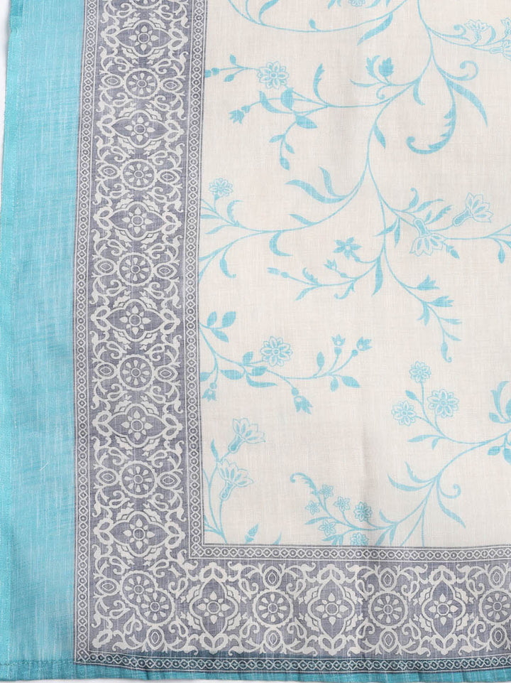 Neck Embroidered Chanderi Unstitched Suit Piece With Dupatta