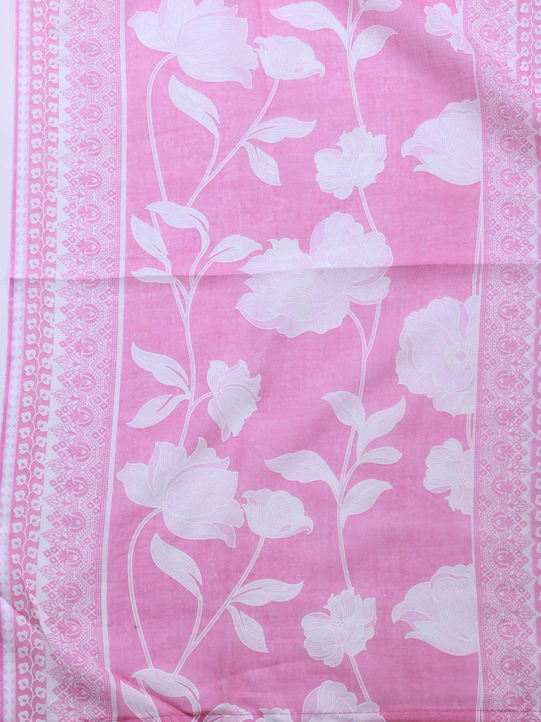 Printed Cotton Blend Unstitched Suit With Dupatta