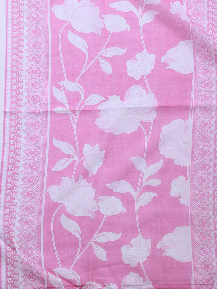 Printed Cotton Blend Unstitched Suit With Dupatta