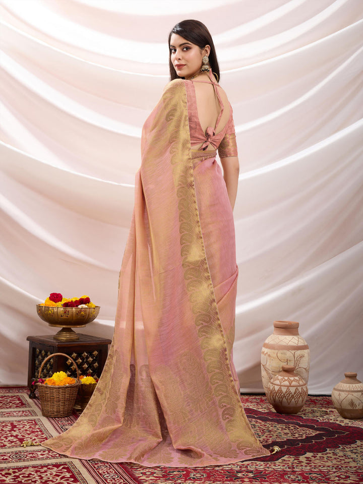 Woven Design Cotton Linen Saree