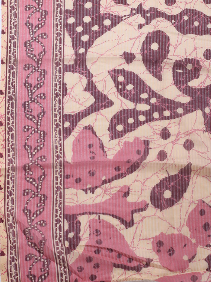 Printed Cotton Blend Unstitched Suit With Dupatta