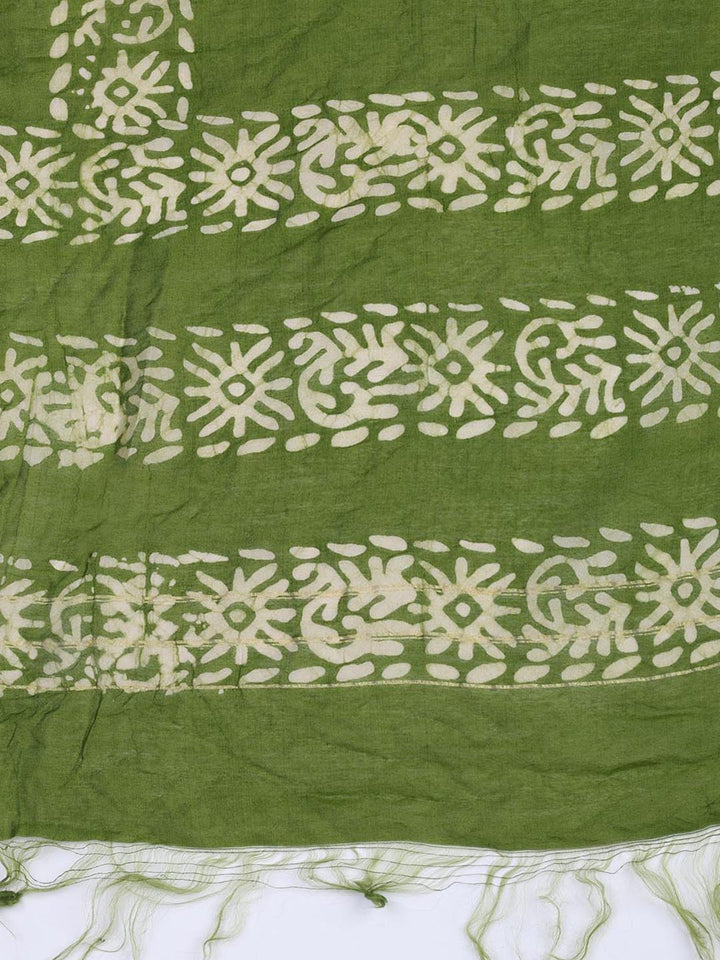 Schiffli Embroidery Cotton Blend Unstitched Suit With Dupatta