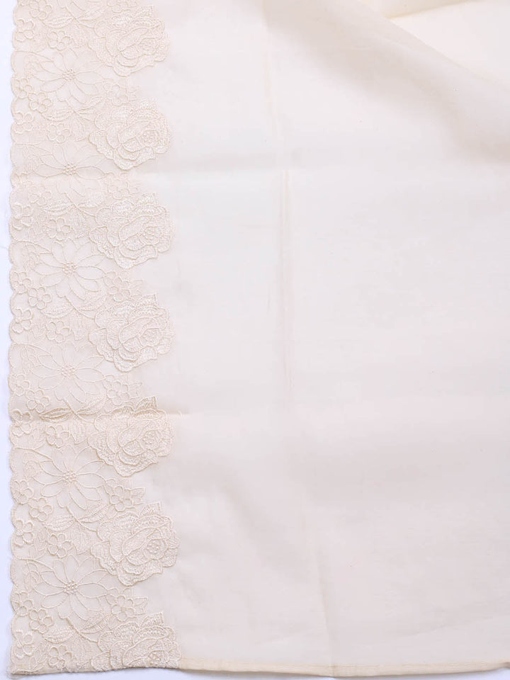 Embroidered Chanderi Unstitched Suit With Dupatta