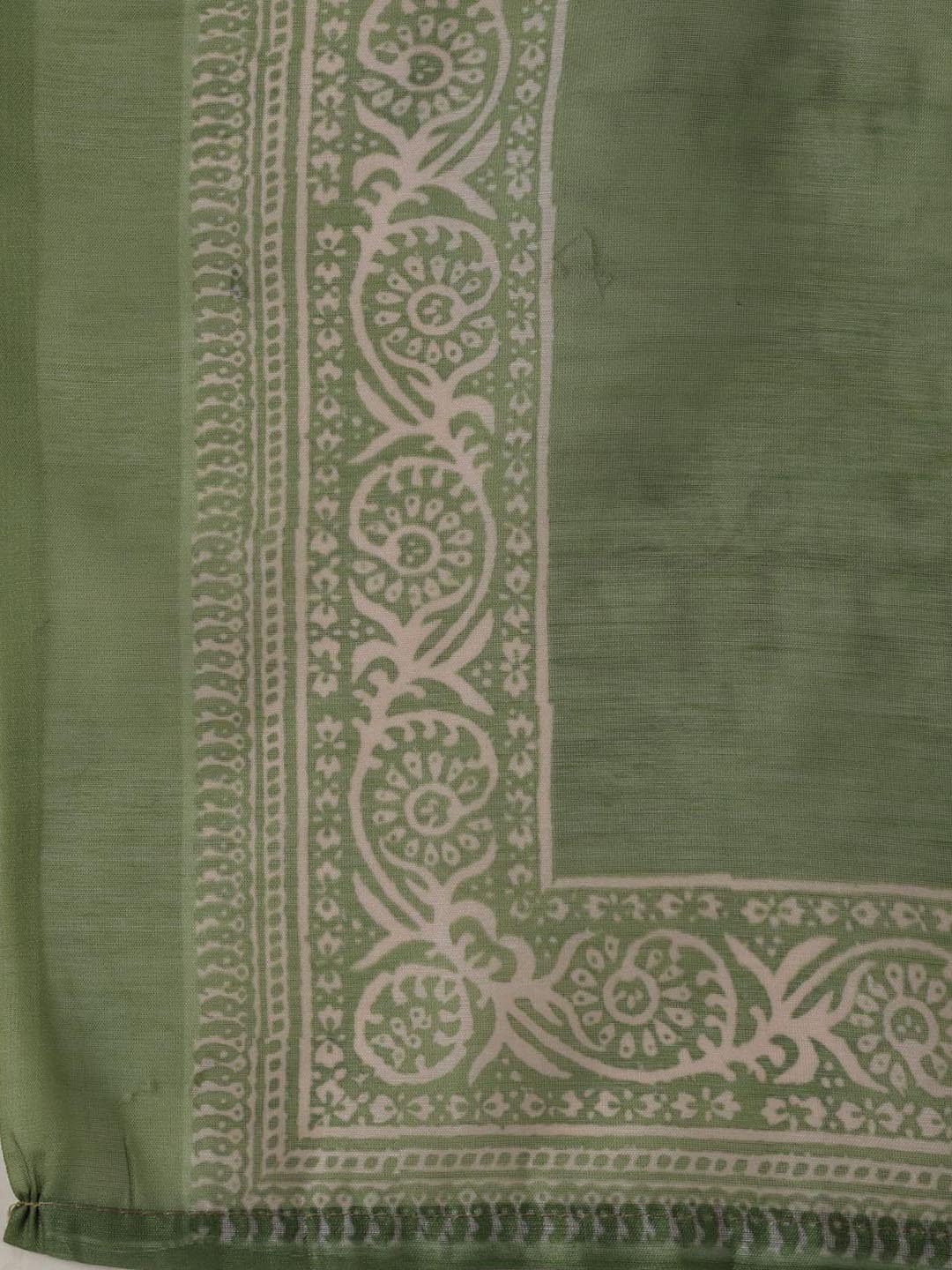 Neck Embroidered Chanderi Unstitched Suit Piece With Dupatta