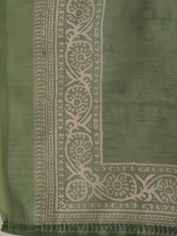 Neck Embroidered Chanderi Unstitched Suit Piece With Dupatta