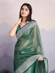 Embroidered Net Saree