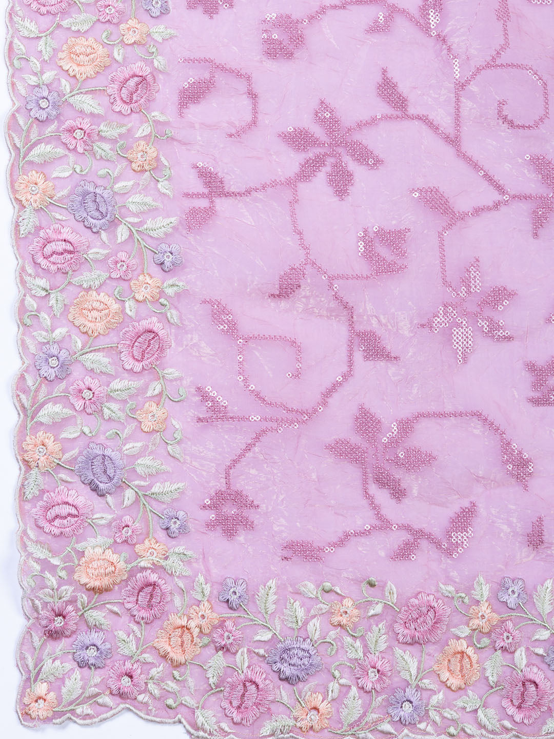 Embroidered Tissue Unstitched Suit With Dupatta