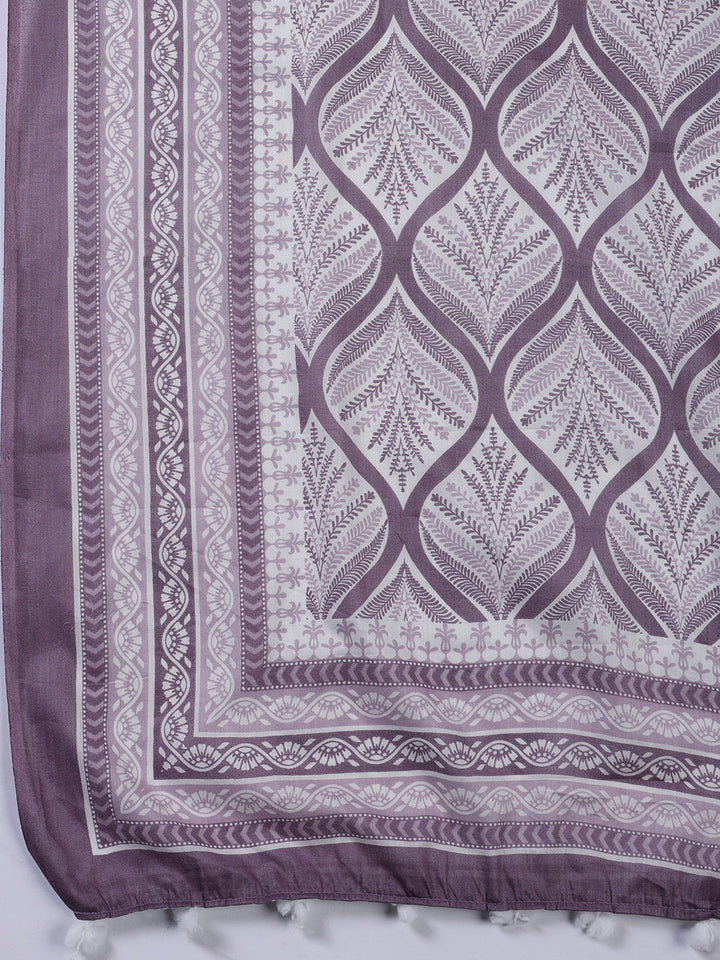 Printed Cotton Blend Unstitched Suit With Dupatta
