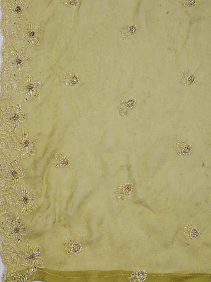 Embroidered Organza Unstitched Suit Piece With Dupatta