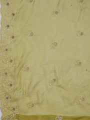 Embroidered Organza Unstitched Suit Piece With Dupatta