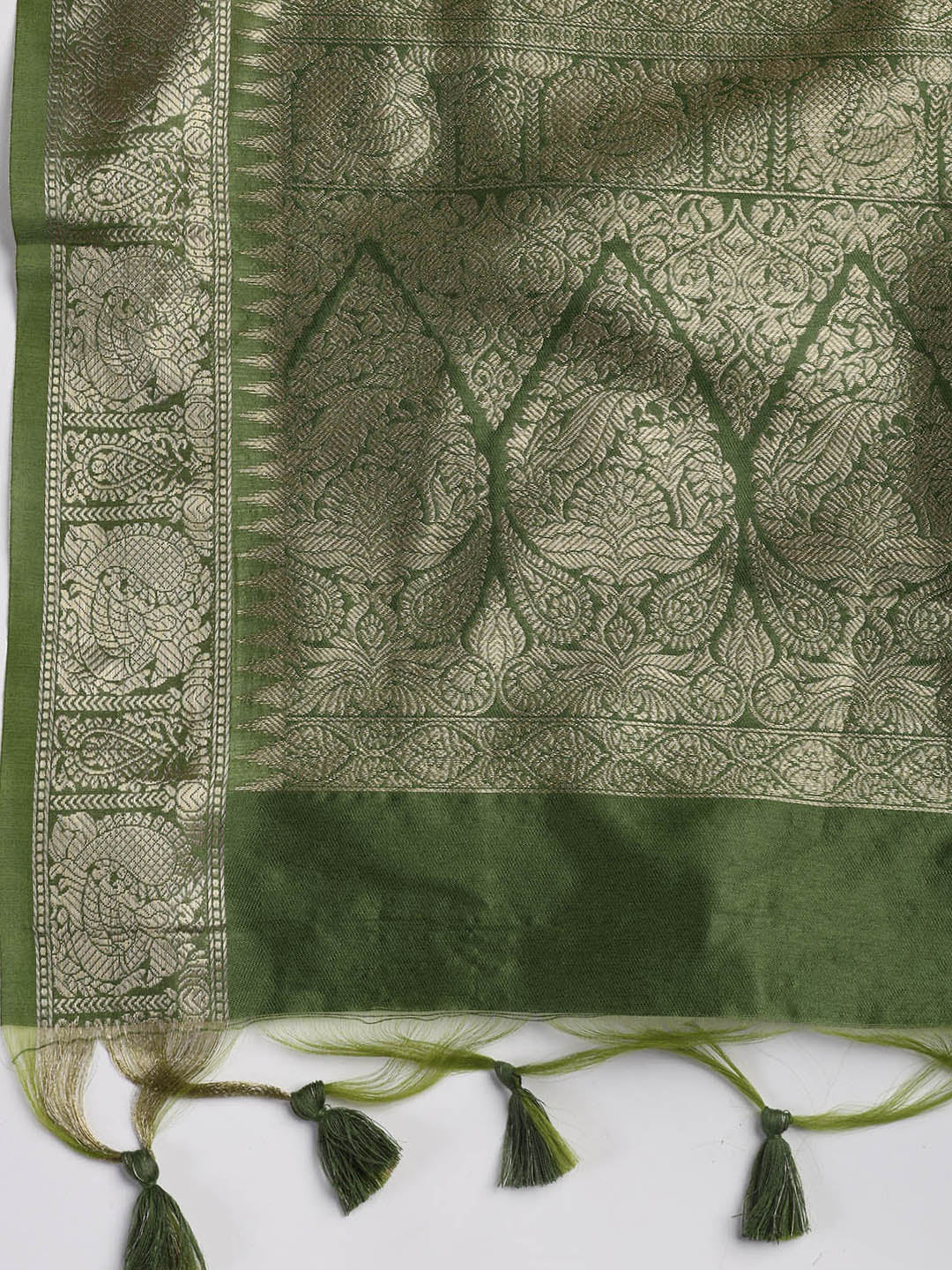 Woven Chanderi Unstitched Suit With Dupatta