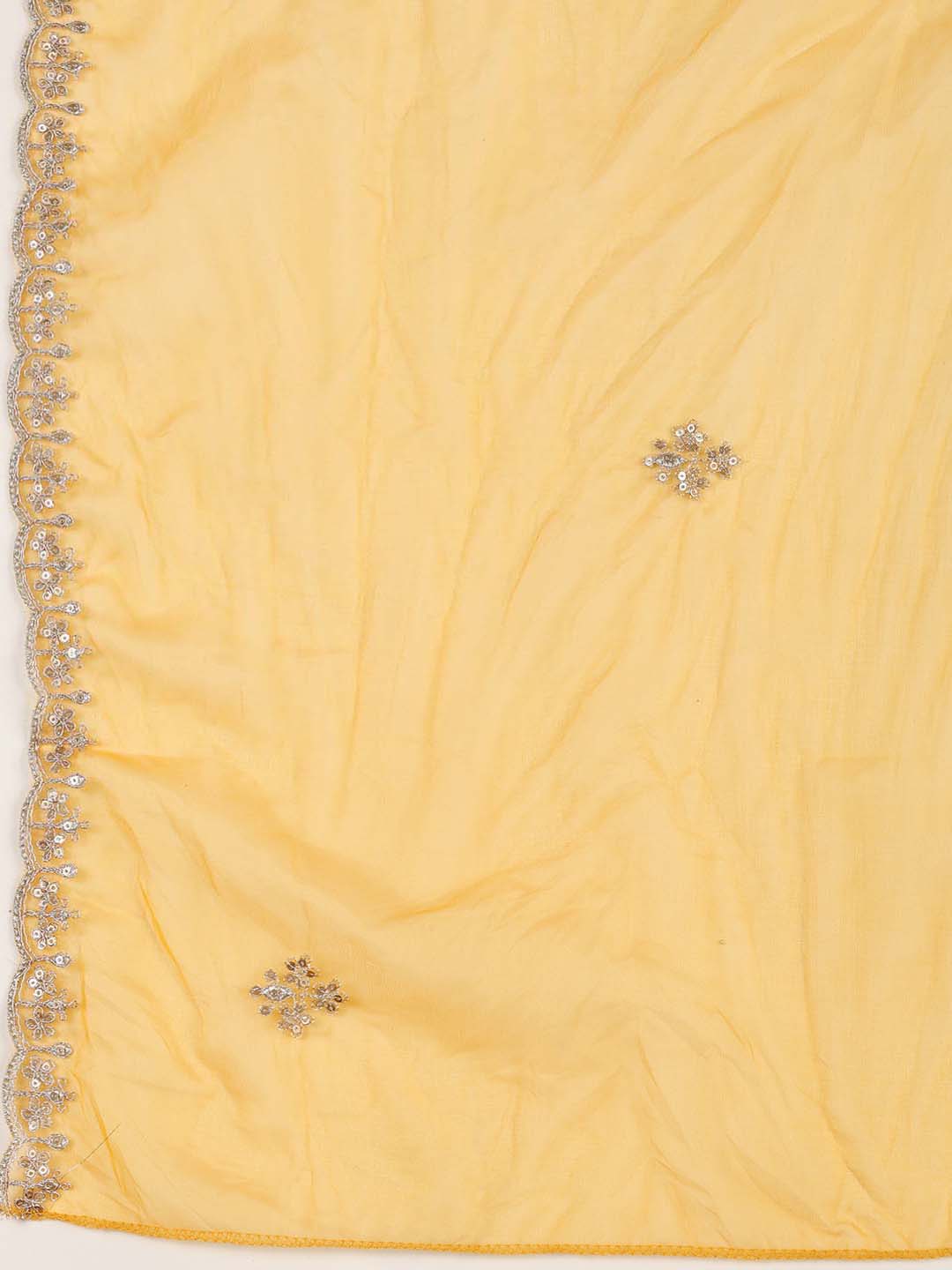Neck Zari Embroidery Organza Unstitched Suit Piece With Dupatta