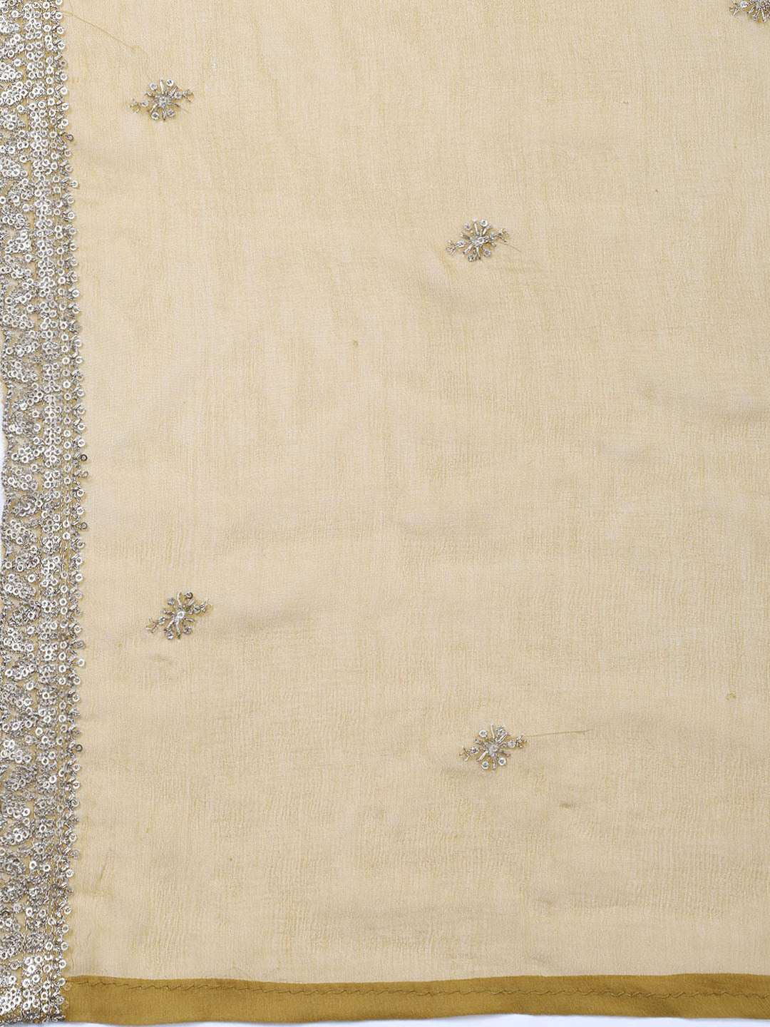 Neck Embroidered Tissue Unstitched Suit With Dupatta