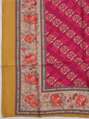 Printed Chanderi Unstitched Suit With Dupatta