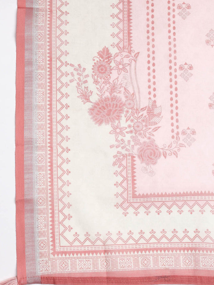 Printed Linen Unstitched Suit With Dupatta