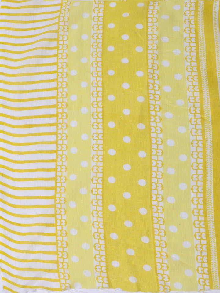 Printed Cotton Blend Unstitched Suit With Dupatta
