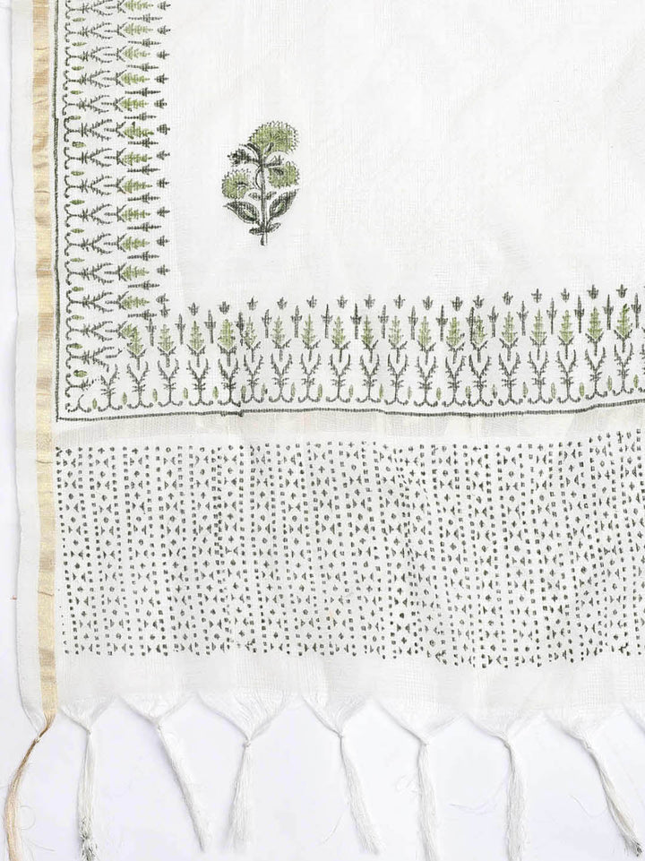 Neck Embroidered Cotton Blend Unstitched Suit With Dupatta
