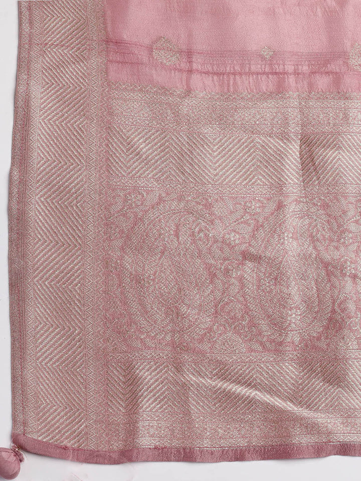 Embroidery Art Silk Unstitched Suit With Dupatta