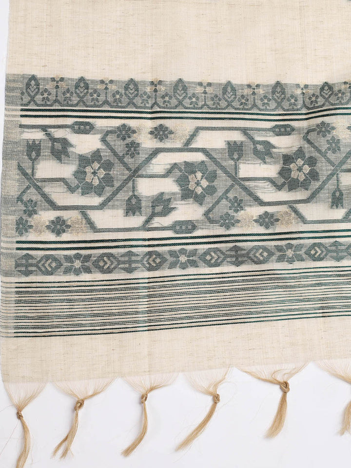 Embroidered Cotton Blend Unstitched Suit Piece With Dupatta