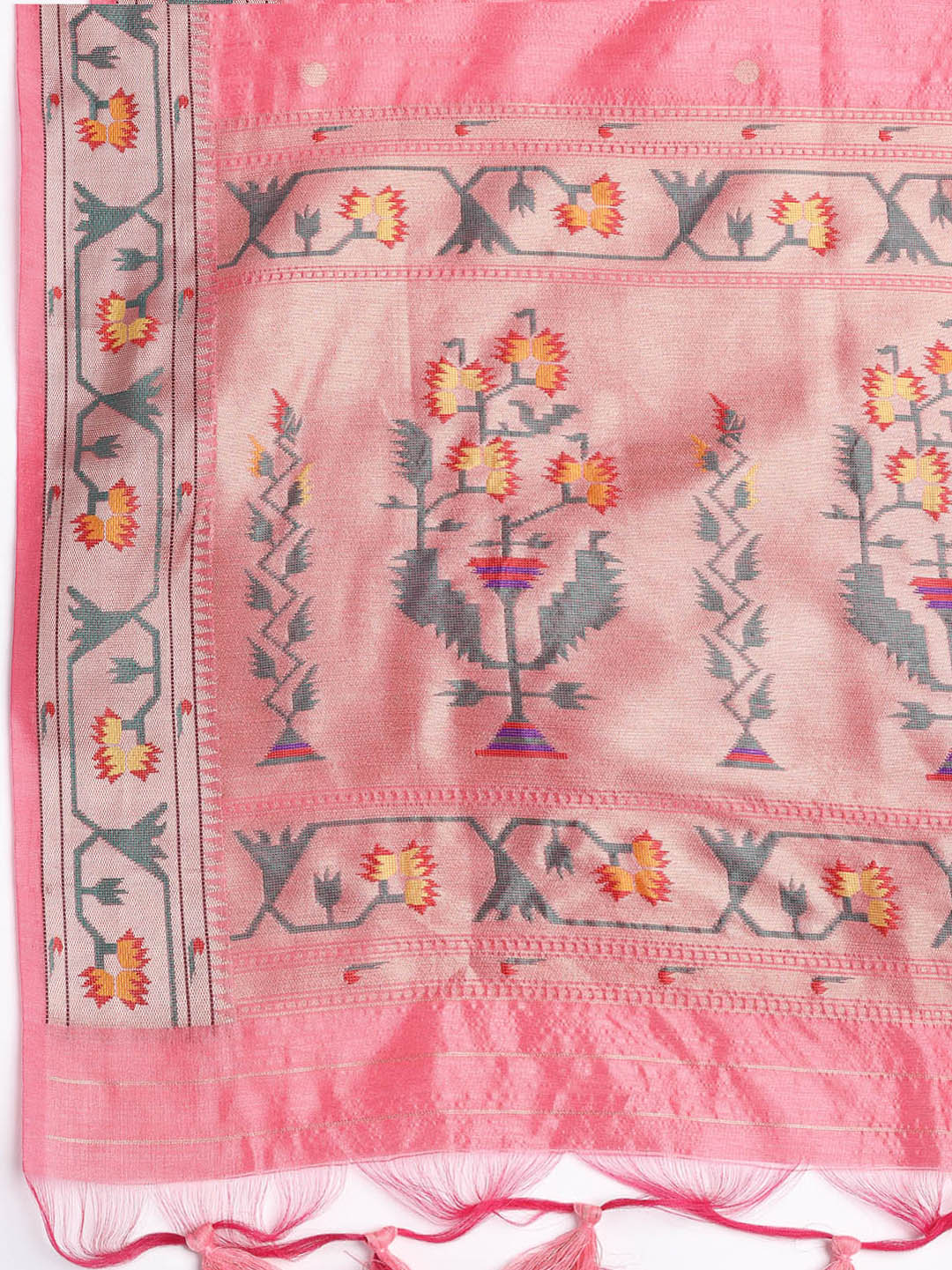 Woven Chanderi Unstitched Suit Piece With Dupatta