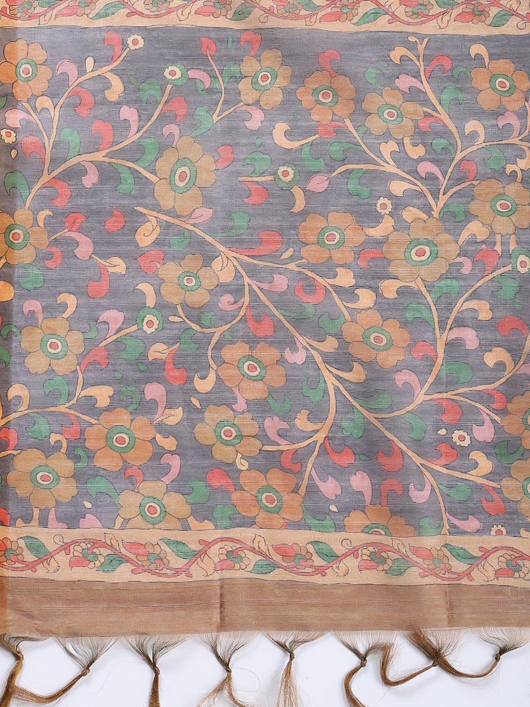 Neck Embroidered Tussar Unstitched Suit Piece With Dupatta
