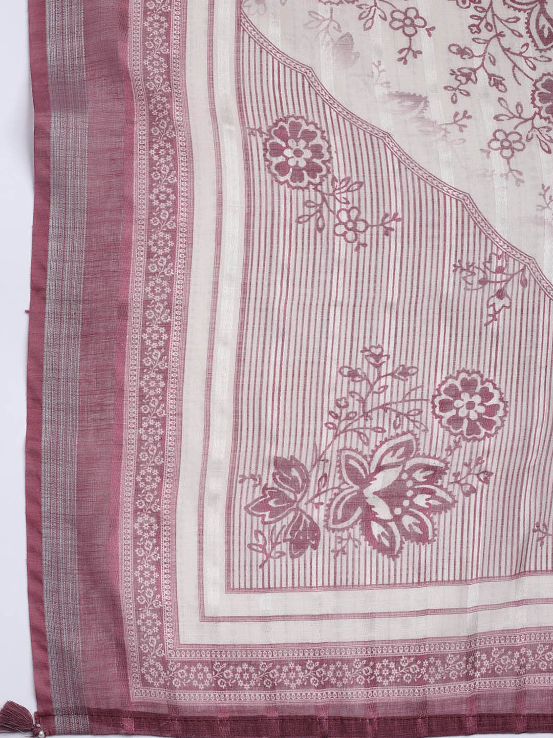 Printed Linen Unstitched Suit Piece With Dupatta