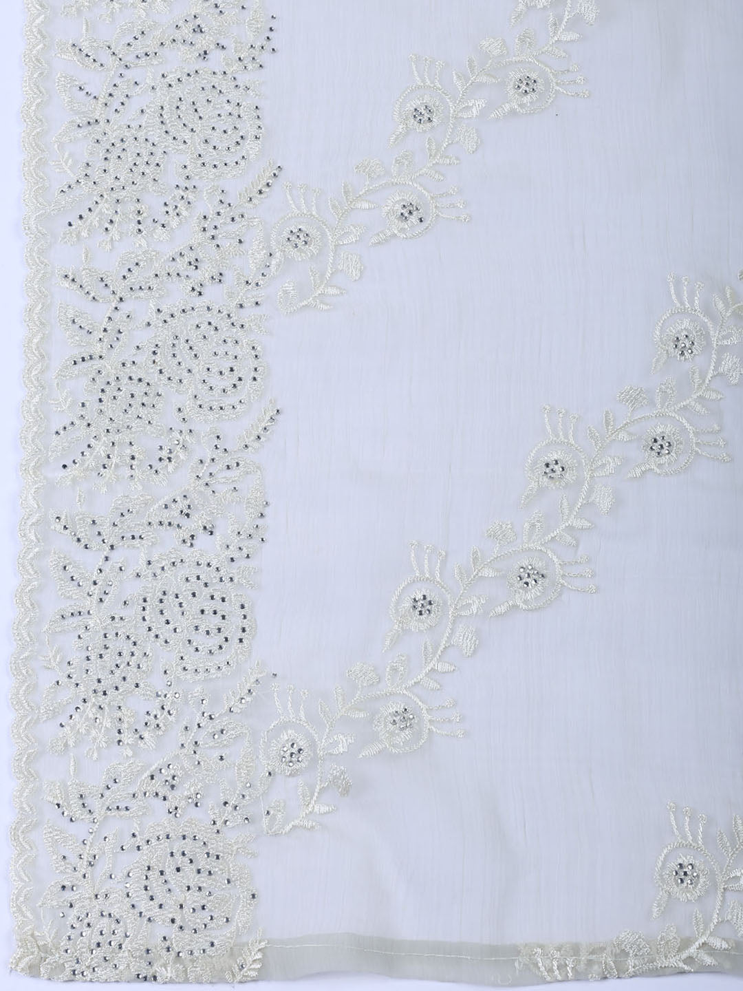 Embroidered Organza Unstitched Suit With Dupatta