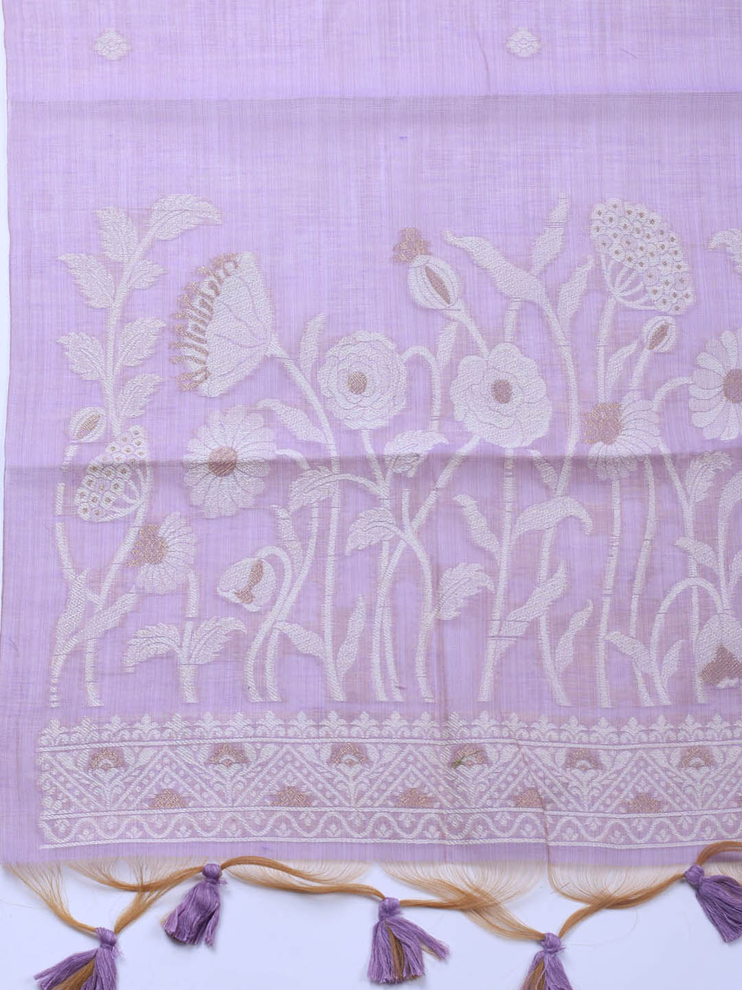Neck Embroidery Chanderi Unstitched Suit With Dupatta