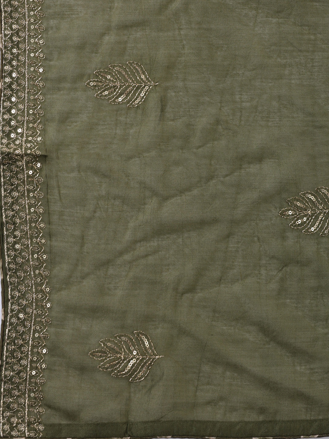 Neck Embroidered Cotton Blend Unstitched Suit With Dupatta