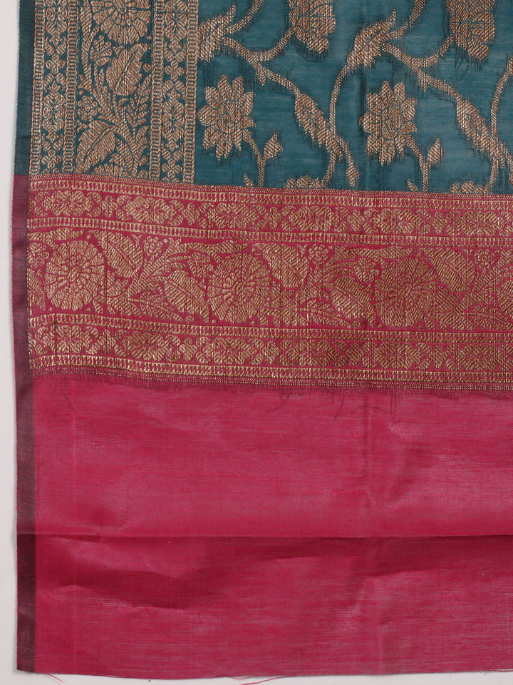 Banarasi Chanderi Unstitched Suit With Dupatta