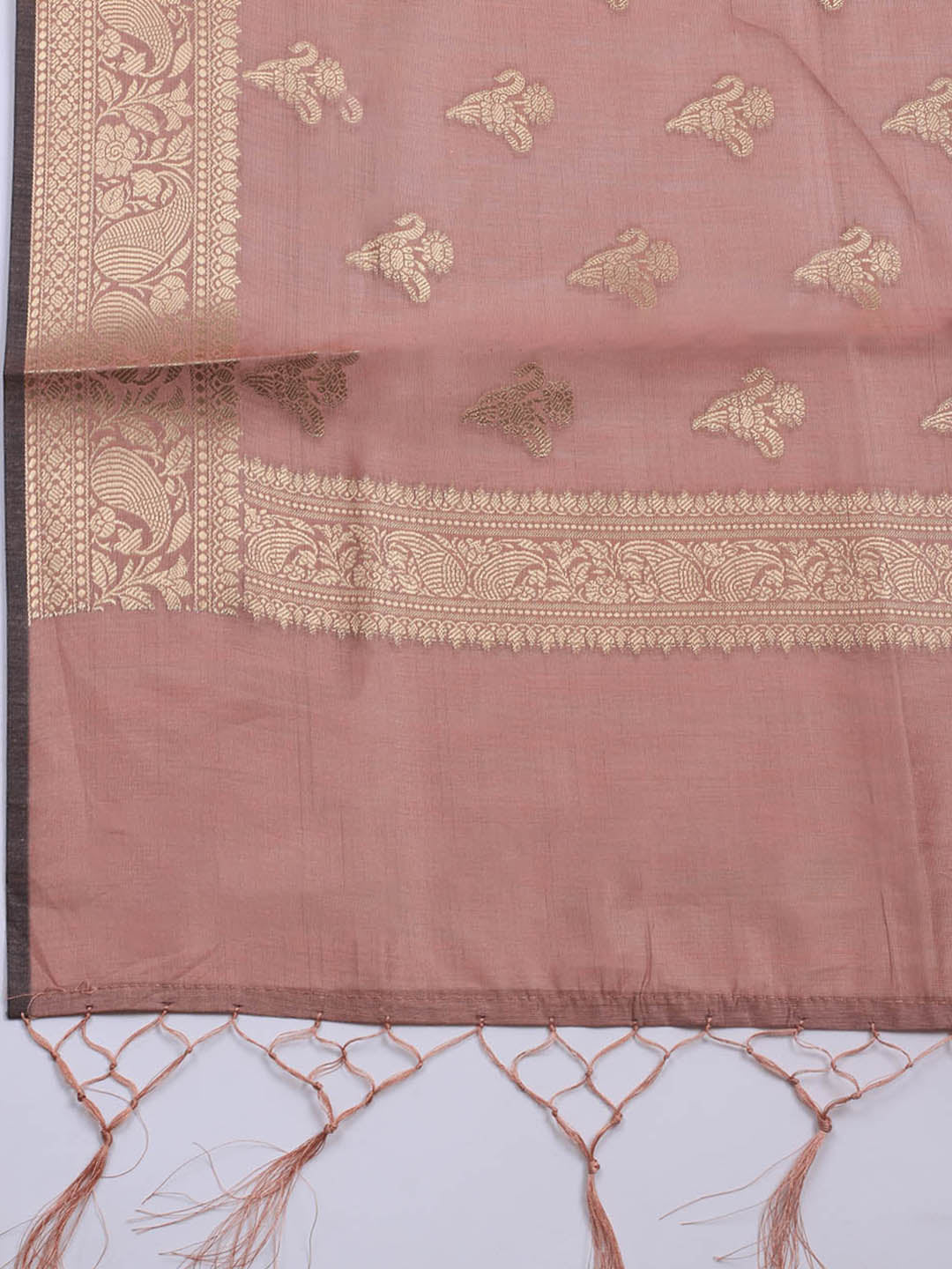 Woven Chanderi Unstitched Suit With Dupatta